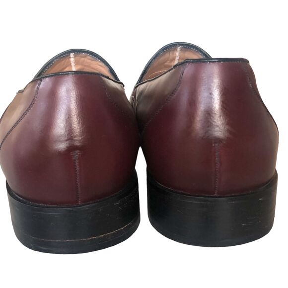 Phillip‎ Martin Burgundy Men\'s Casual Leather Loafer Slip-on Tassel  Size 9.5 main image 11